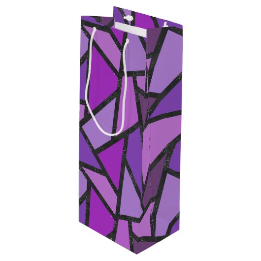 Scheluwen van paars gekleurd glas wijn cadeautas (Voorkant Gekanteld)