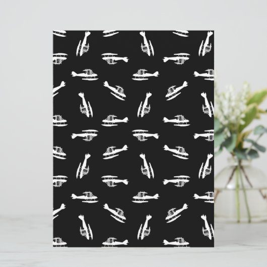 Scheluwvliegtuigen met wieltjes afdrukken Patroono Feestdagenkaart (Staand voorkant)