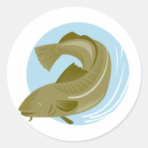 schelvis in de atlantische oceaan ronde sticker