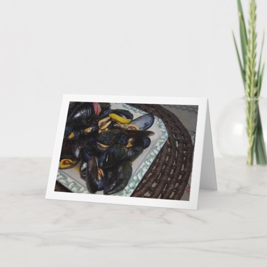 Schelvis mosselen in Bowl Kaart (Voorkant)