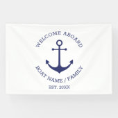 Schelvisanker Welkom aan boord Aangepaste bootnaam Spandoek (Horizontaal)
