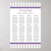 Schema 12 Tabellen 96 Guest Plum Grey Chevron Poster (Voorkant)