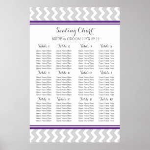 Schema 12 Tabellen 96 Guest Plum Grey Chevron Poster