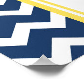 Schema 12 Tabellen Geel Blauw Chevron Poster (Hoek)