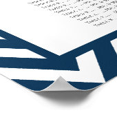 Schema 150 van het marineslot Blue Chevron Wedding Poster (Hoek)