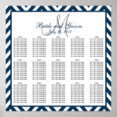 Schema 150 van het marineslot Blue Chevron Wedding Poster (Voorkant)
