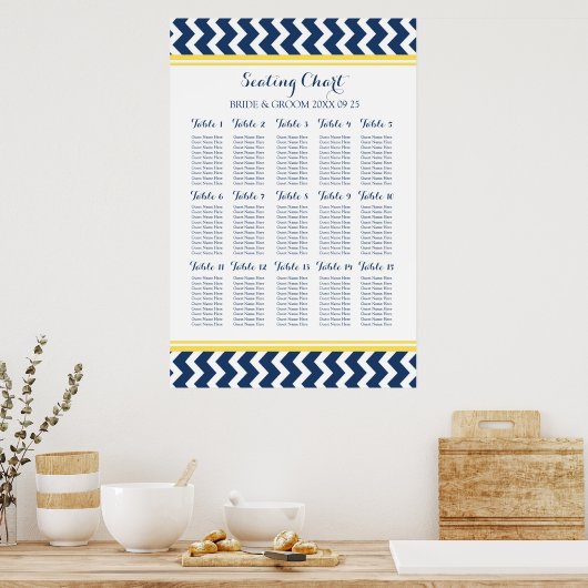 Schema 15 Tabel 150 Guest Blue Chevron Poster (Keuken)