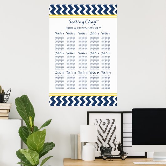 Schema 15 Tabel 150 Guest Blue Chevron Poster (Thuiskantoor)