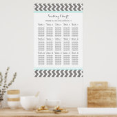 Schema 15 Tabel 150 Guest Blue Gray Chevron Poster (Keuken)