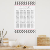 Schema 15 Tabel 150 Guest Pink Gray Chevron Poster (Keuken)