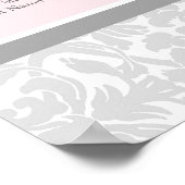 Schema 20 tabellen 120 Guest Pink Grey Damask Poster (Hoek)