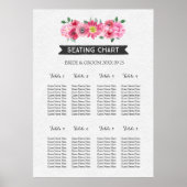 Schema 8 Tabellen Chalkboard Roze Waterverf Poster (Voorkant)