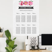 Schema 8 Tabellen Chalkboard Roze Waterverf Poster (Thuiskantoor)