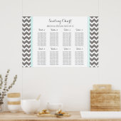 Schema 8 Tables Blue Gray Chevron Poster (Keuken)