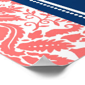 Schema 8 Tables Coral Blue Damask Poster (Hoek)