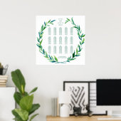 Schema Laurel Wreath Olive Leaf Branch Mod Poster (Thuiskantoor)