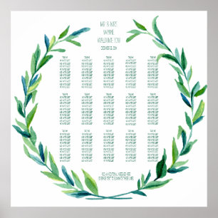 Schema Laurel Wreath Olive Leaf Branch Mod Poster