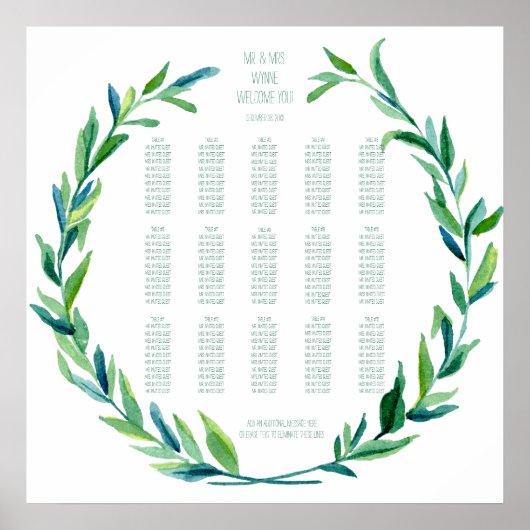 Schema Laurel Wreath Olive Leaf Branch Mod Poster (Voorkant)