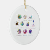 Schema met verschillende soorten virussen keramisch ornament (Rechts)