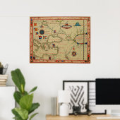 Schema Portugese cartograaf 1570 Poster (Thuiskantoor)