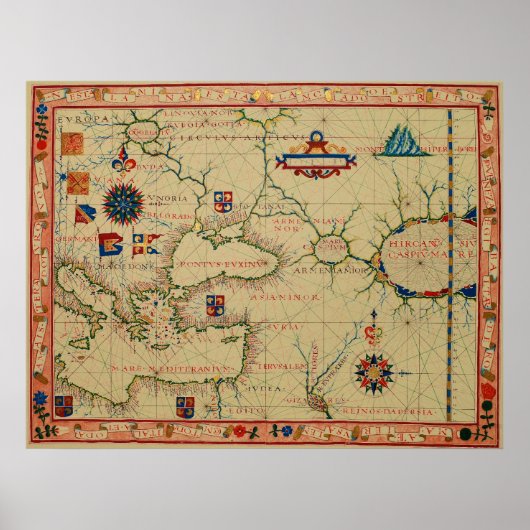 Schema Portugese cartograaf 1570 Poster (Voorkant)