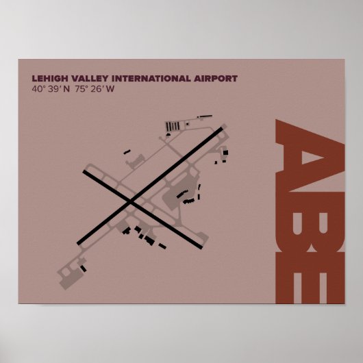 Schema-Poster van de luchthaven van Lehigh Valley  Poster (Voorkant)