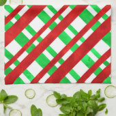 Schema rode groene Waterverf Theedoek (Gevouwen)