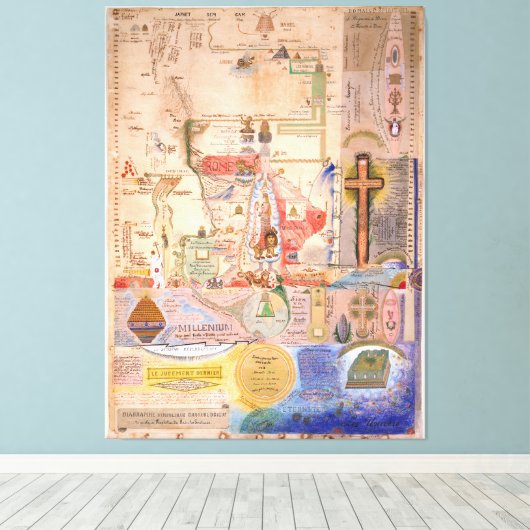 Schema van de Apocalyps van Henry Dunant Canvas Afdruk (Insitu (Houten vloer))