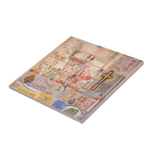 Schema van de Apocalyps van Henry Dunant Tegeltje (Zijkant)