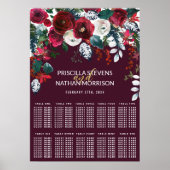 Schema van de Burgundy Ivory Floral Arrangement Poster (Voorkant)
