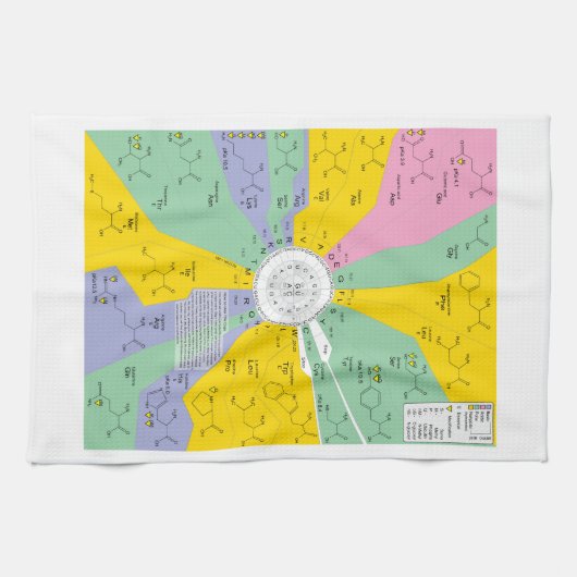 Schema van de genetische code met aminozuurresidue theedoek (Horizontaal)