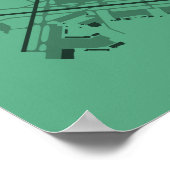 Schema van de luchthaven van Portland (PDX) Poster (Hoek)