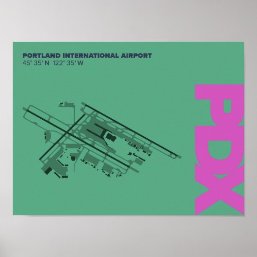 Schema van de luchthaven van Portland (PDX) Poster (Voorkant)