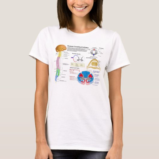 Schema van de menselijke wervelkolom t-shirt (Voorkant)