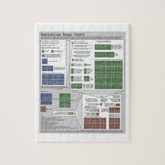 Schema van de stralingsdosis (op Randall Munroe) Legpuzzel (Verticaal)