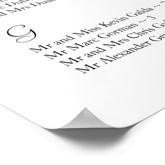 Schema van de zitplaats poster (Hoek)