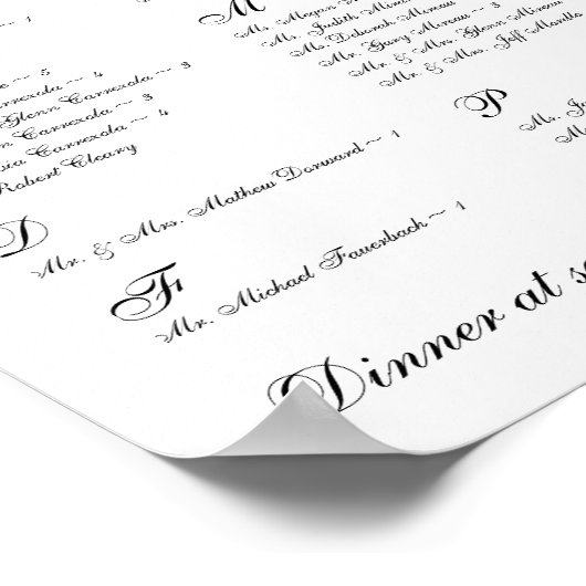 Schema van de zitplaats poster (Hoek)