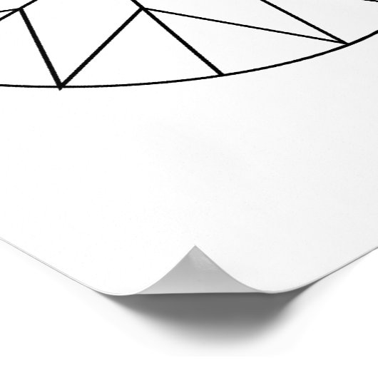 Schema van Diamond Cut Facets Proportions & Names Poster (Hoek)