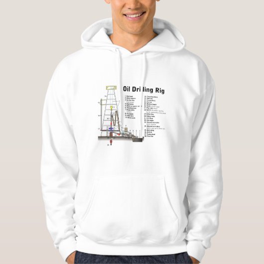 Schema van een boortoren voor olieboringen hoodie (Voorkant)