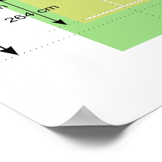 Schema van een cricketpitch met metingen poster (Hoek)
