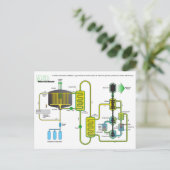 Schema van een kernsplijtingsreactor van Molten Sa Briefkaart (Staand voorkant)