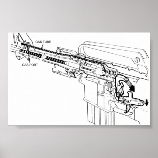 Schema van een M16-geweer met vuursteentje Poster (Voorkant)