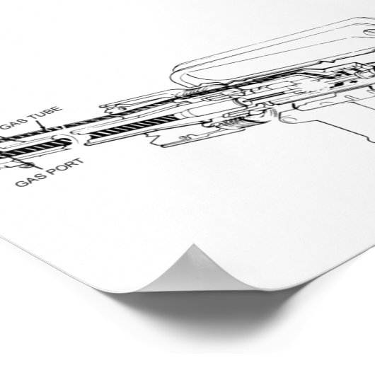Schema van een M16-geweer, ontstekende Posters (Hoek)