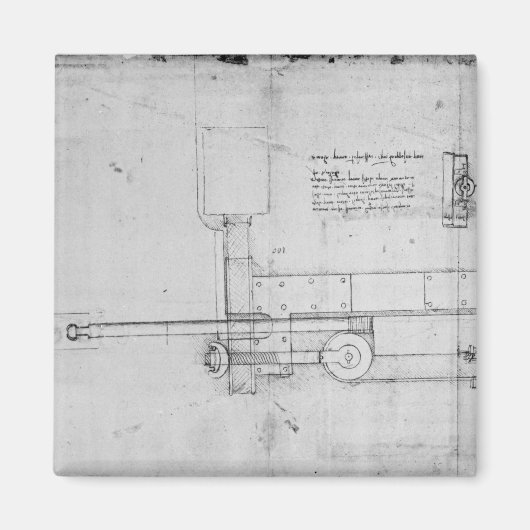 Schema van een mechanische bouten magneet (Voorkant)