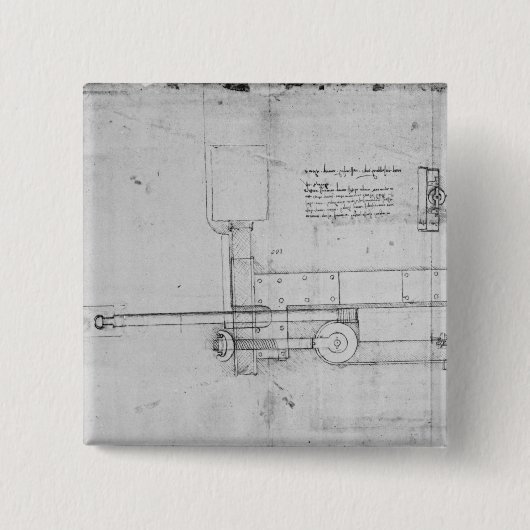 Schema van een mechanische bouten vierkante button 5,1 cm (Voorkant)