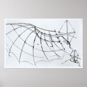 Schema van een mechanische vleugel poster