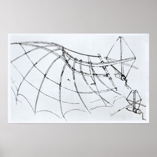Schema van een mechanische vleugel poster (Voorkant)