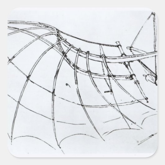 Schema van een mechanische vleugel vierkante sticker (Voorkant)