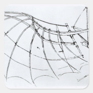 Schema van een mechanische vleugel vierkante sticker