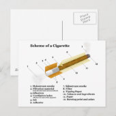 Schema van een sigaret voor tabak briefkaart (Voorkant / Achterkant)